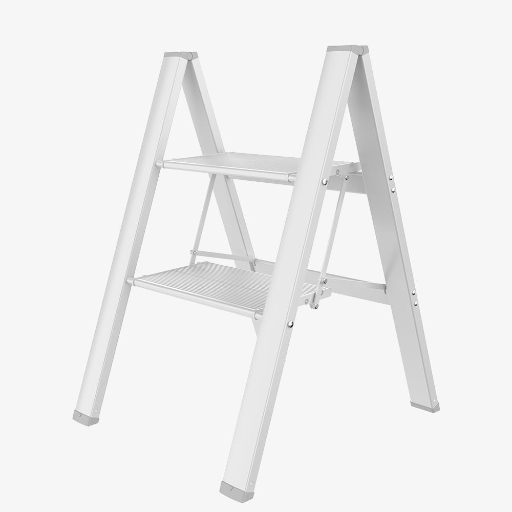 HBTower 330 Lbs Capacity 2 Step Aluminum Ladder (White)