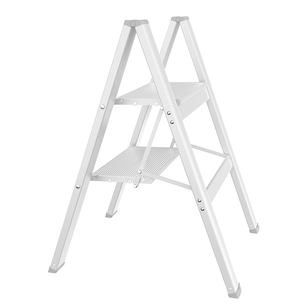 HBTower 330 Lbs Capacity 2 Step Aluminum Ladder (White)