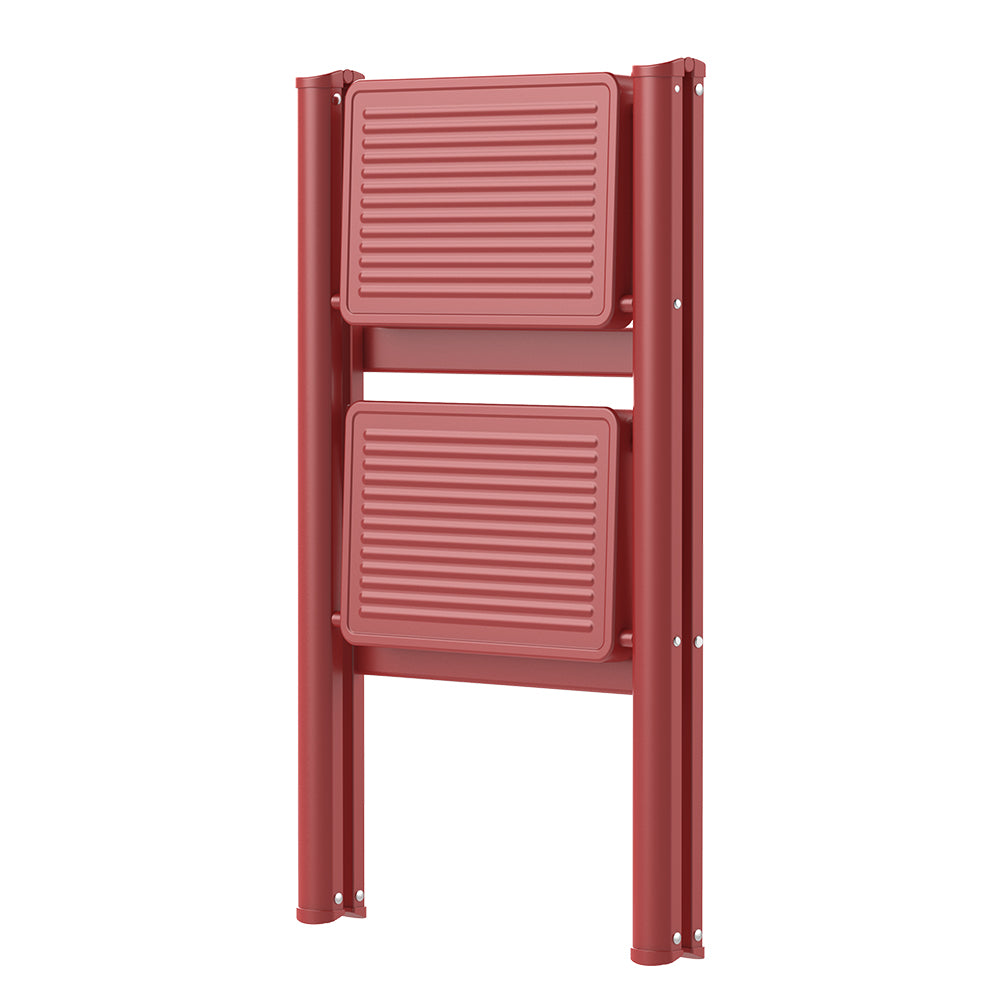 HBTower 330 Lbs Capacity 2 Step Steel Ladder（Red）