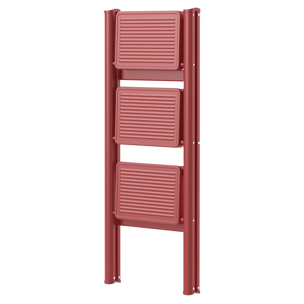 HBTower 330 Lbs Capacity 3 Step Steel Ladder（Red）