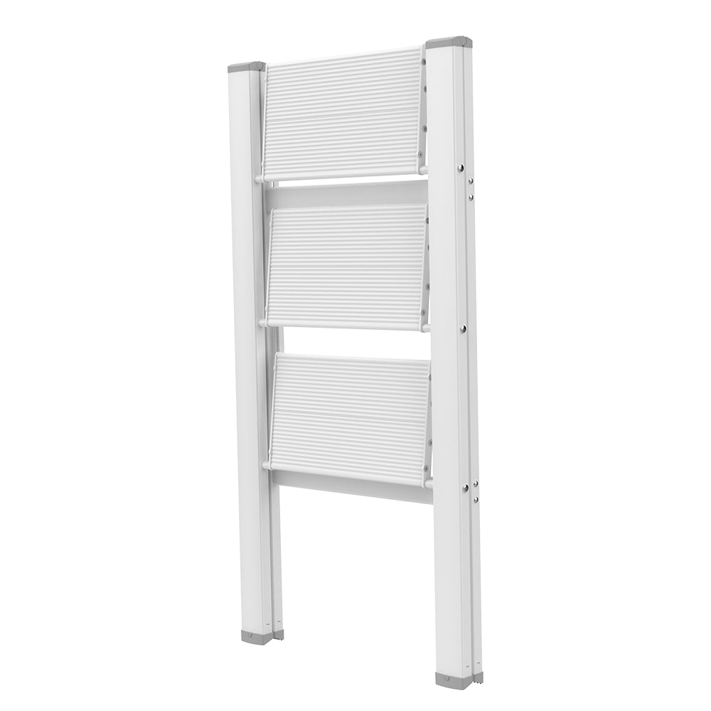 HBTower 330 Lbs Capacity White 3 Step Aluminum Ladder