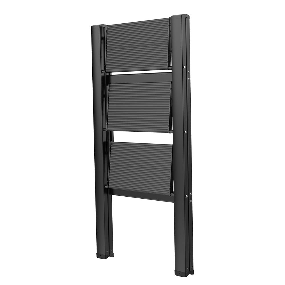 HBTower 330 Lbs Capacity Black 3 Step Aluminum Ladder