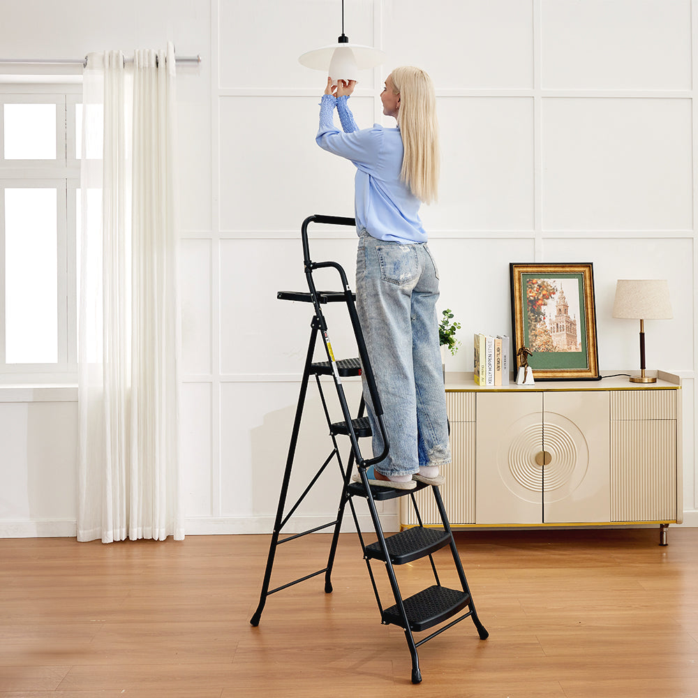 HBTower 5 Step Steel Ladder With Tool Tray