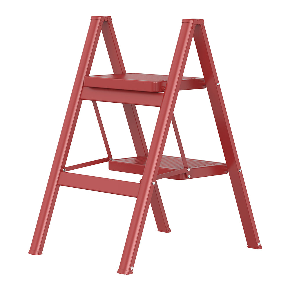 HBTower 330 Lbs Capacity 2 Step Steel Ladder（Red）