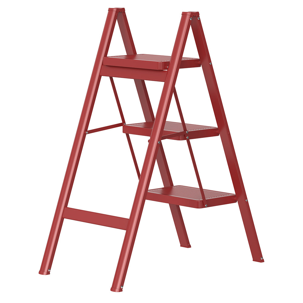 HBTower 330 Lbs Capacity 3 Step Steel Ladder（Red）