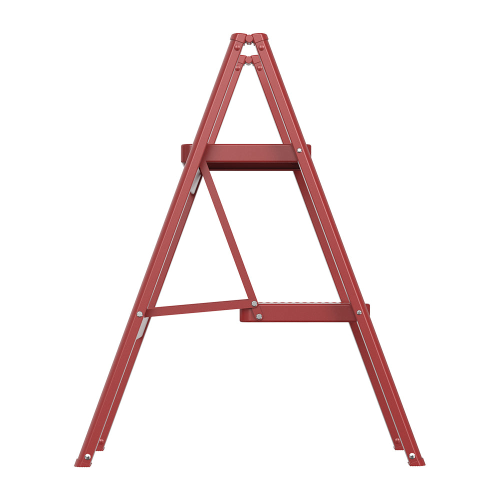 HBTower 330 Lbs Capacity 2 Step Steel Ladder（Red）