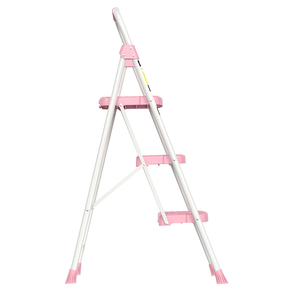 HBTower 3 Step Steel Ladder（Pink）