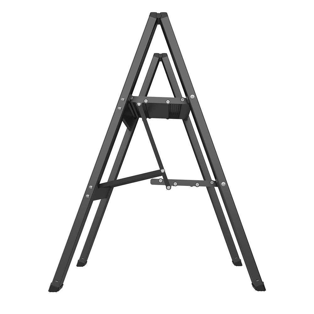 HBTower 330 Lbs Capacity 2 Step Aluminum Ladder (Black)