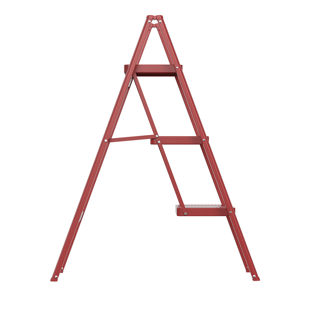 HBTower 330 Lbs Capacity 3 Step Steel Ladder（Red）