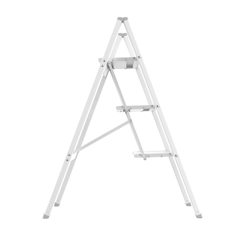 HBTower 330 Lbs Capacity White 3 Step Aluminum Ladder