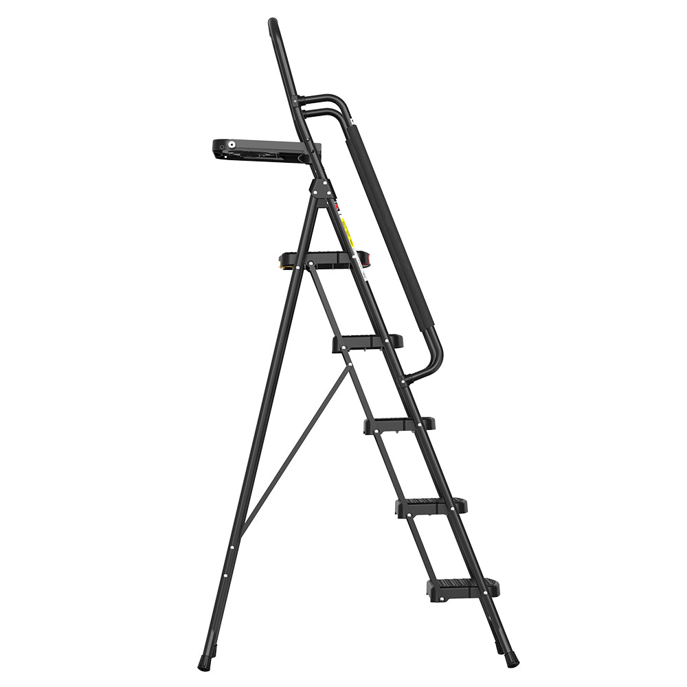 HBTower 5 Step Steel Ladder With Tool Tray